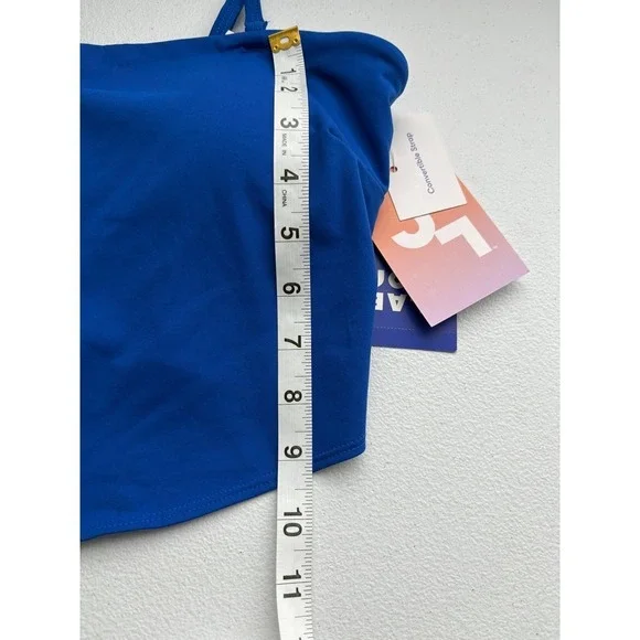 JoyLab Longline Bra Blue Convertible Strap Moisture Wicking Top - Size M - Picture 7 of 7